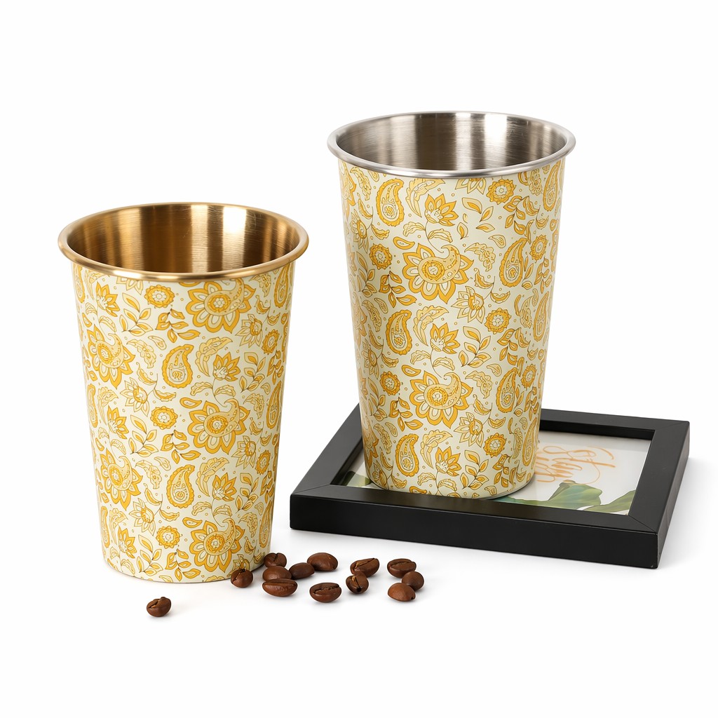Boho Paisley Edelstahlbecher