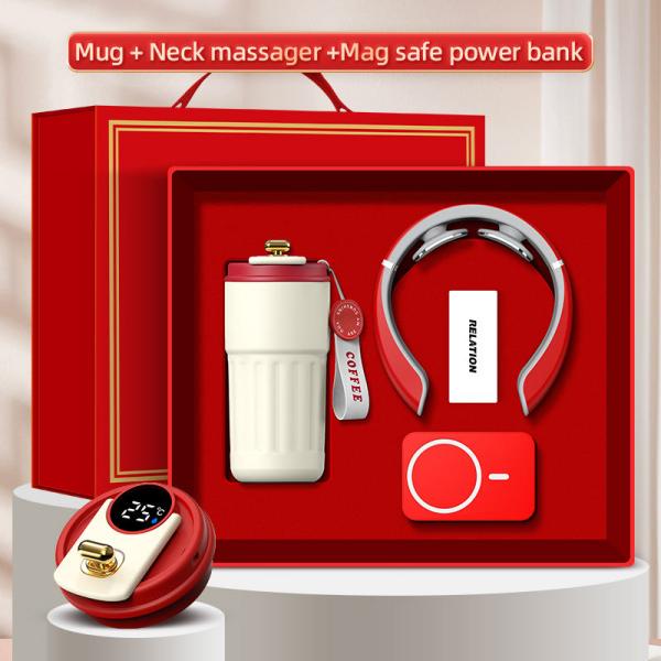 3-in-1-Geschenkbox mit individuellem Logo, Massagegerät, Powerbank