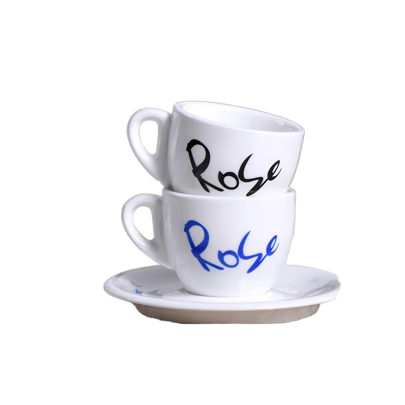 Bedruckte Espressotassen-Untertasse aus Porzellan als Café-Geschenk
