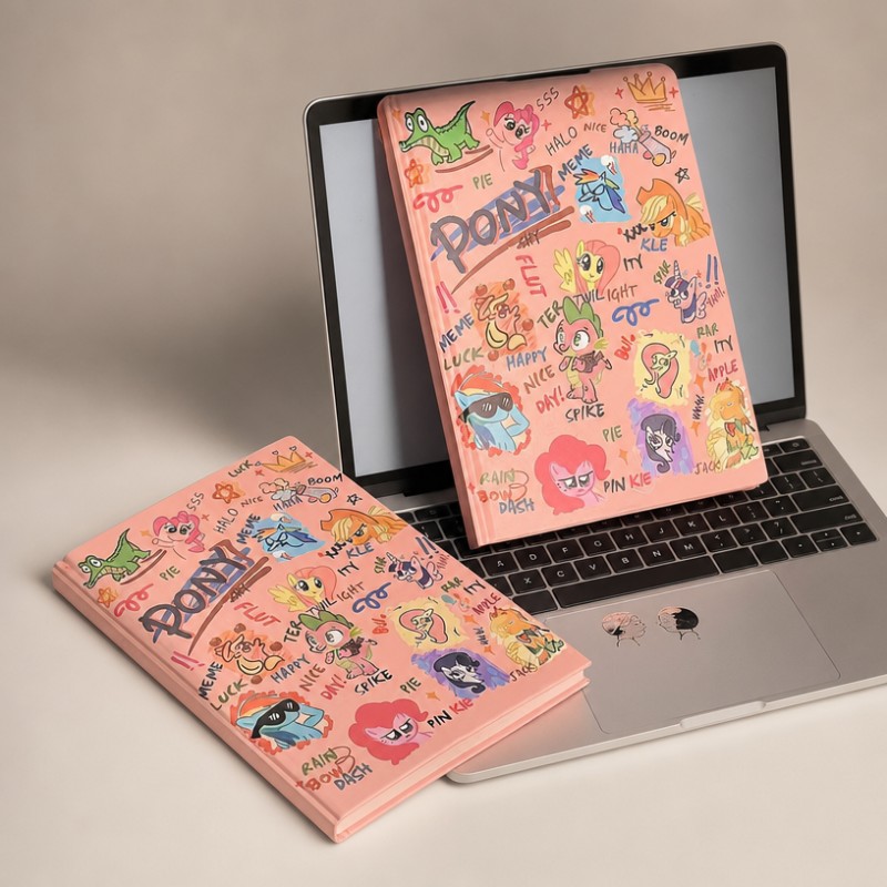 Niedliches Cartoon-Graffiti-Hardcover-Notizbuch im A5-Format