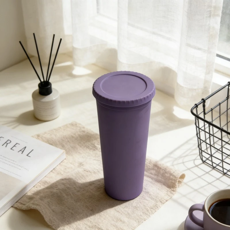 Matte Purple Reusable Plastic Tumbler